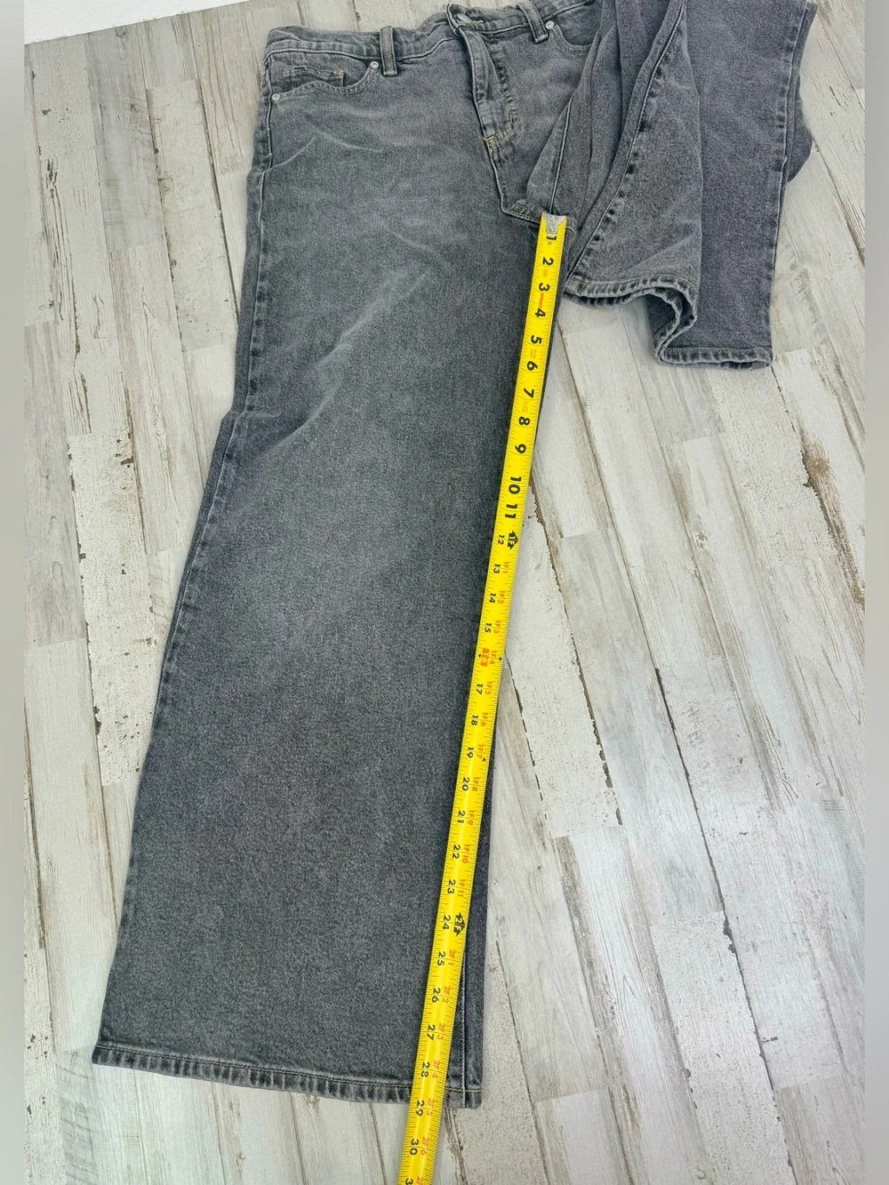 NWT Scoop Jeans Womens 2 (32x29) Gray Relaxed Wide Leg Slung High Rise - Picture 7 of 10